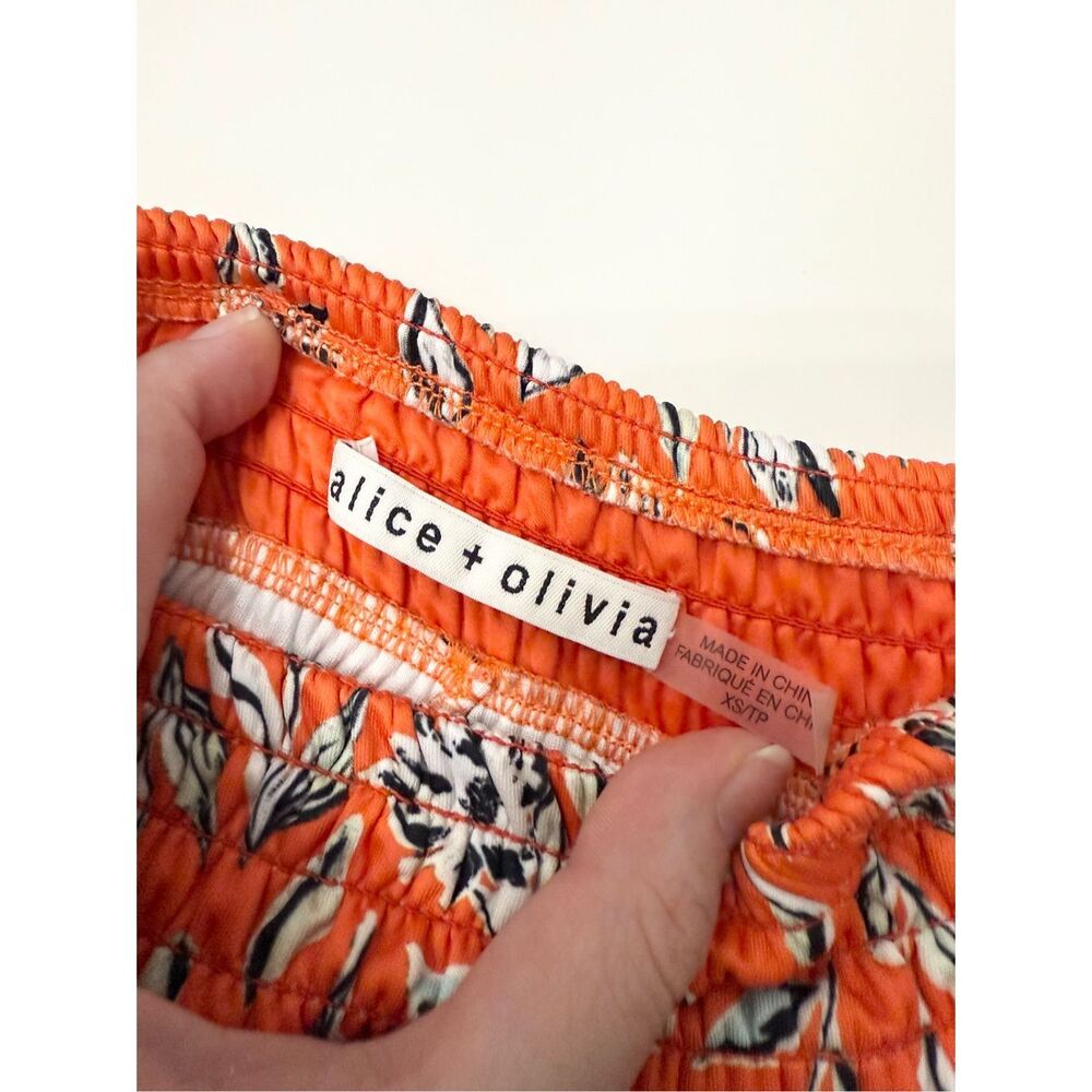 Alice + Olivia Tokyo High-Tech Floral Joggers Free Swinging Sienna Orange XS - Picture 4 of 4